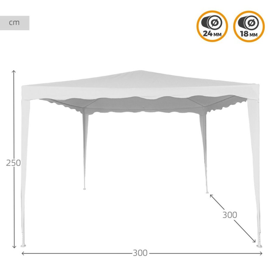 Gazebo Aktive 300 x 250 x 300 cm St�l Hvid Plastik #3