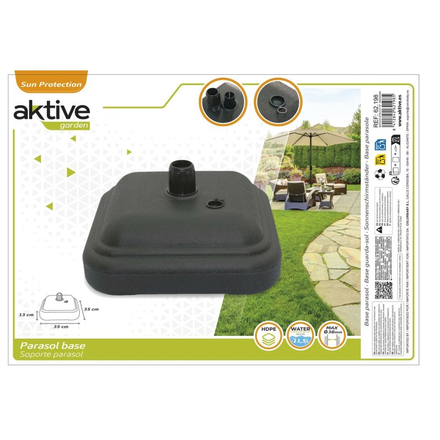 Fod for strandparasol Aktive Sort Plastik 35 x 13 x 35 cm #3