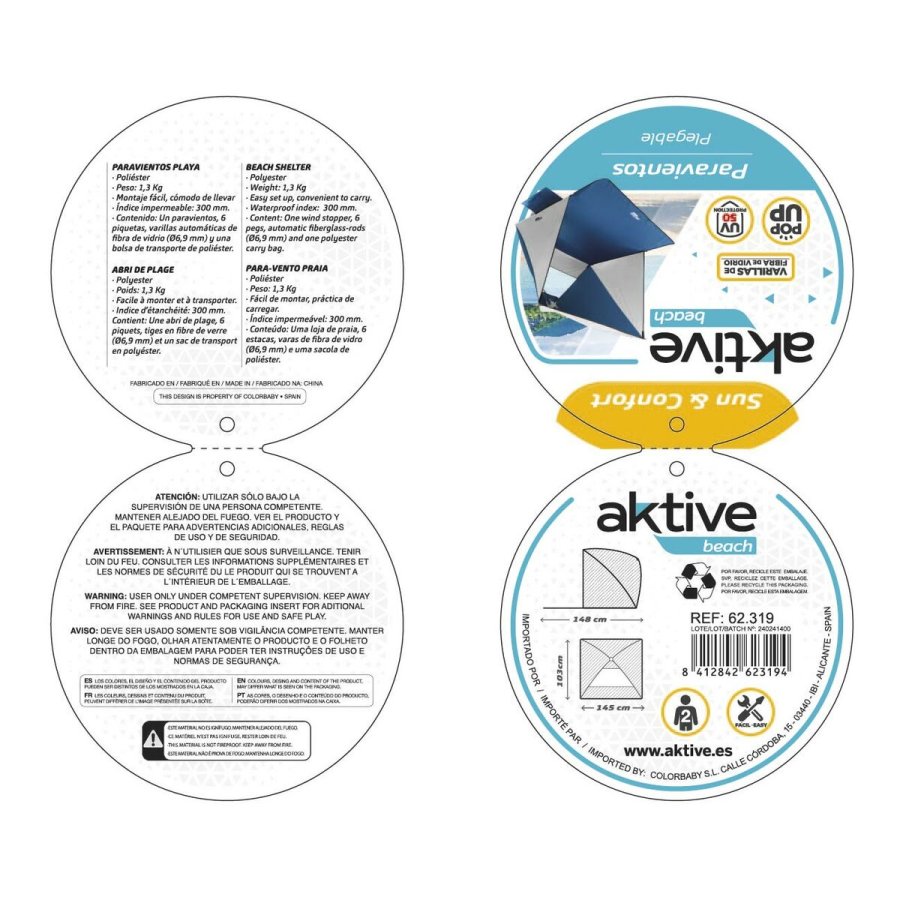 Vindskrm og lskrm Aktive 145 x 103 x 148 cm UV50 #3