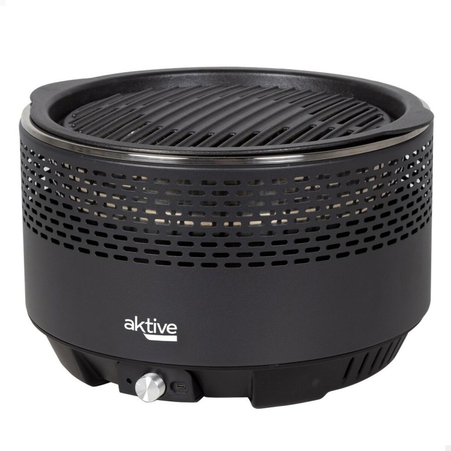 Havegrill Transportabel Aktive Cirkulr Uden rg Sort Rustfrit stl Jern 34 x 21,5 x 34 cm #1