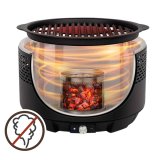 Havegrill Transportabel Aktive Cirkulr Uden rg Sort Rustfrit stl Jern 34 x 21,5 x 34 cm #9