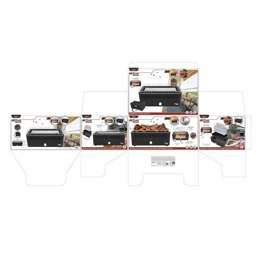 Brbar rgfri kulgrill Aktive Rustfrit stl Jern 45 x 19 x 28 cm #3