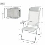 Polstrede Campingstol Aktive Indstillelig Gr 44 x 55 x 101 cm #6