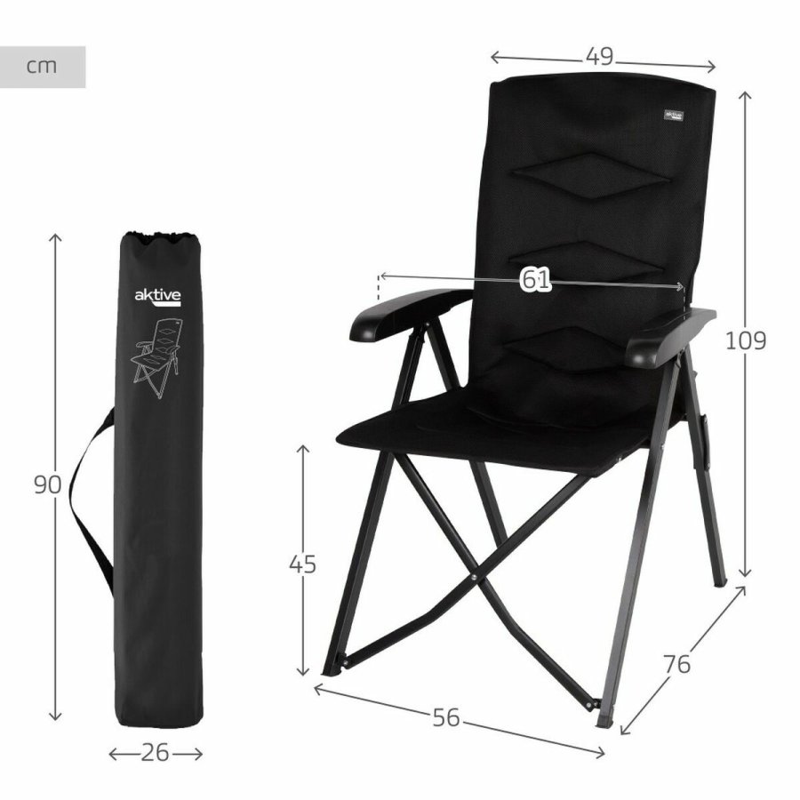 Polstrede Campingstol Aktive 49 x 76 x 109 cm #4