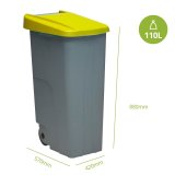 Affaldsspand til genbrug Denox Gul 110 L #5