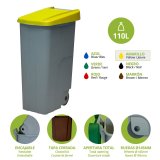 Affaldsspand til genbrug Denox Gul 110 L #9