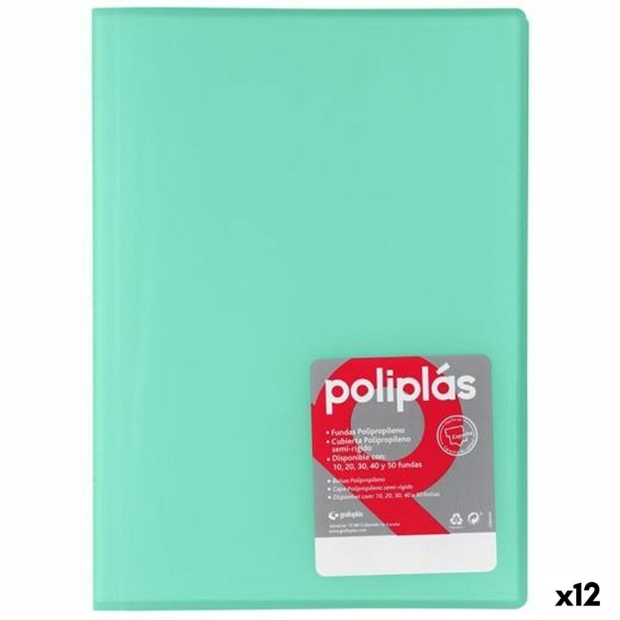 Organiser mappe Grafoplas POLIPLS Grn A4 (12 enheder) #1