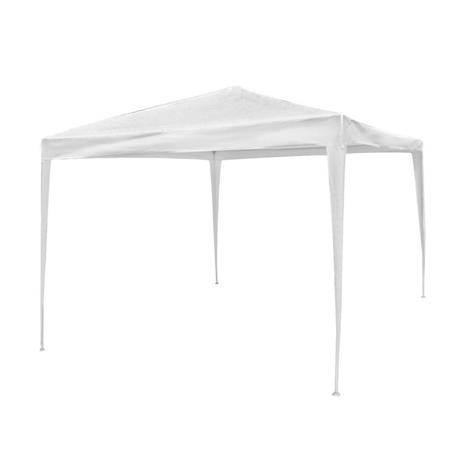 Lysthus Gazebo Raffiabast St�l 300 x 300 x 240 cm Hvid #1