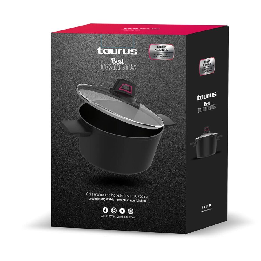 Gryde med lg Taurus KCK4020 Sort 2 L 20 cm #3