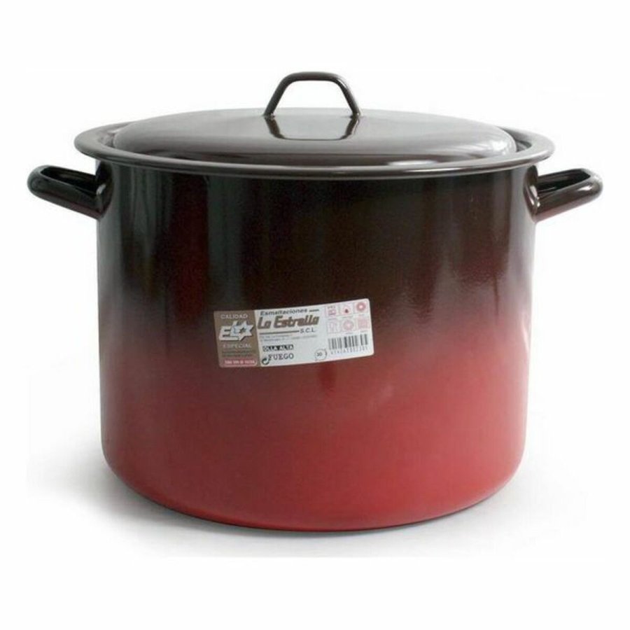 Gryde Med L�g La Estrella Glaseret emaljeret st�l #3