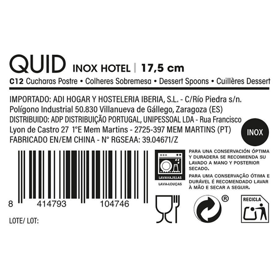 Dessertske Quid Hotel 17,5 cm Metal Rustfrit stl 12 enheder #10