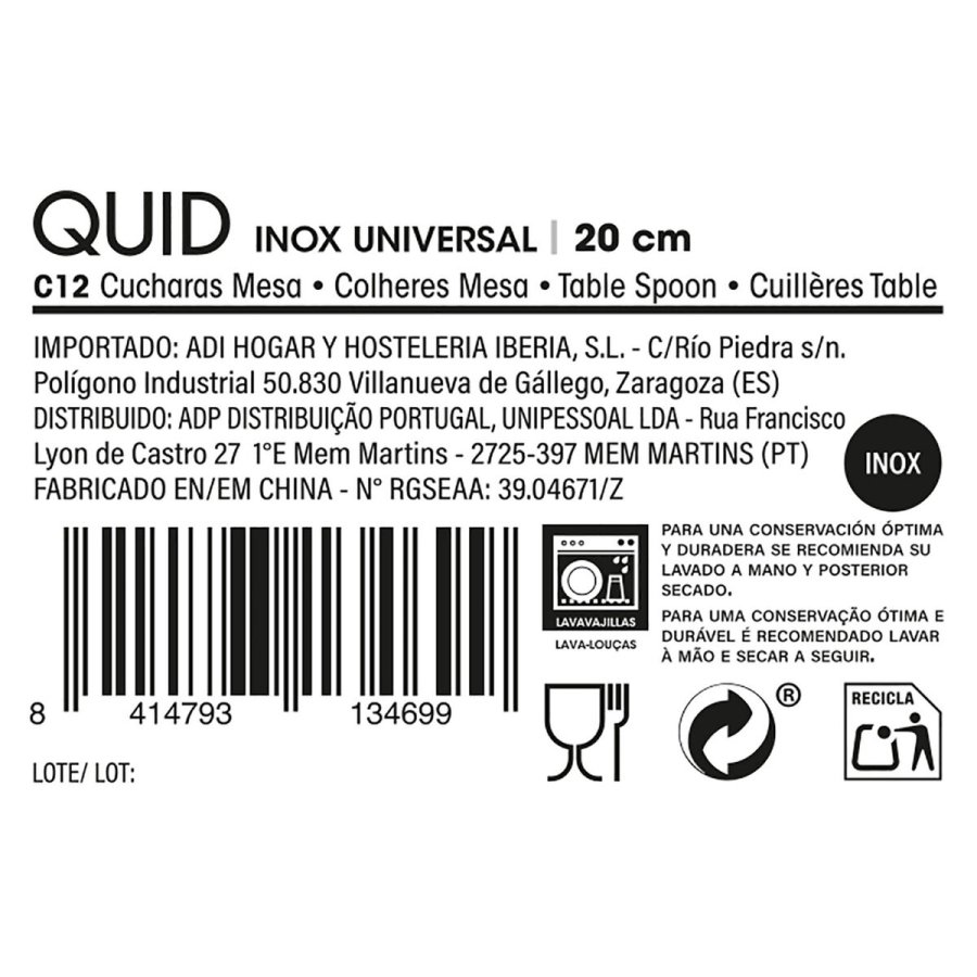 St med skeer Quid Inox Universal Metal (12 enheder) #7