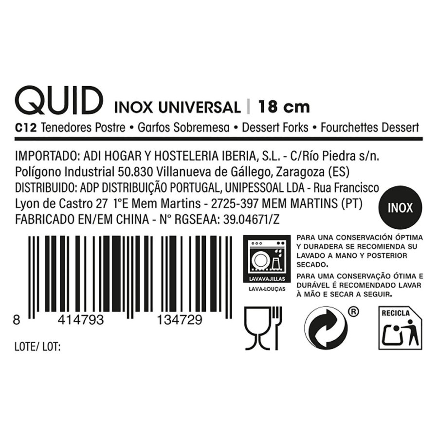 St med dessertgafler Quid Inox Universal 12 enheder #7