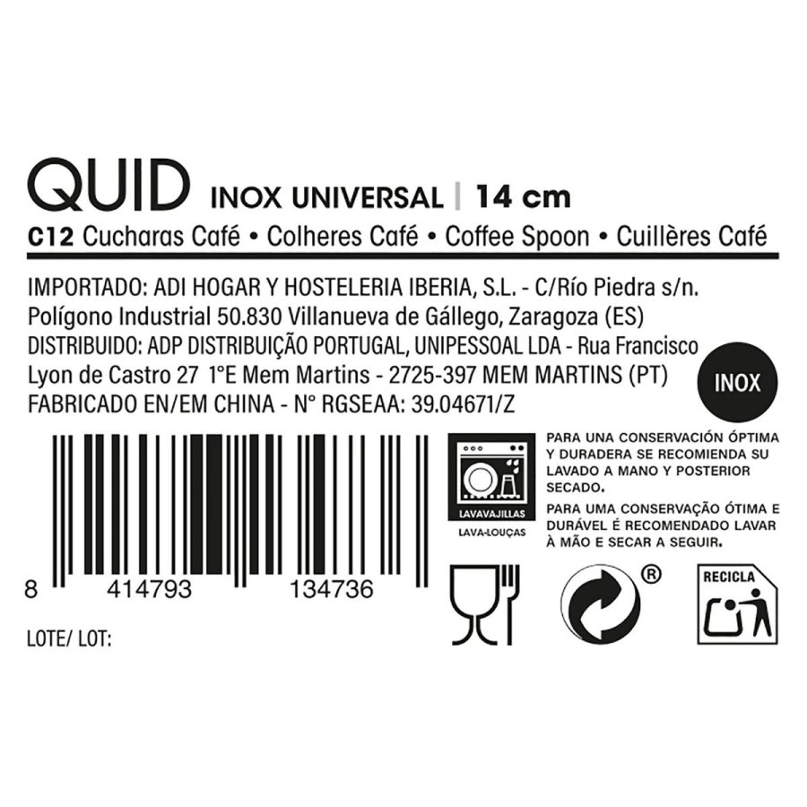 Kaffeske Quid Inox Universal Metal (12 enheder) #7