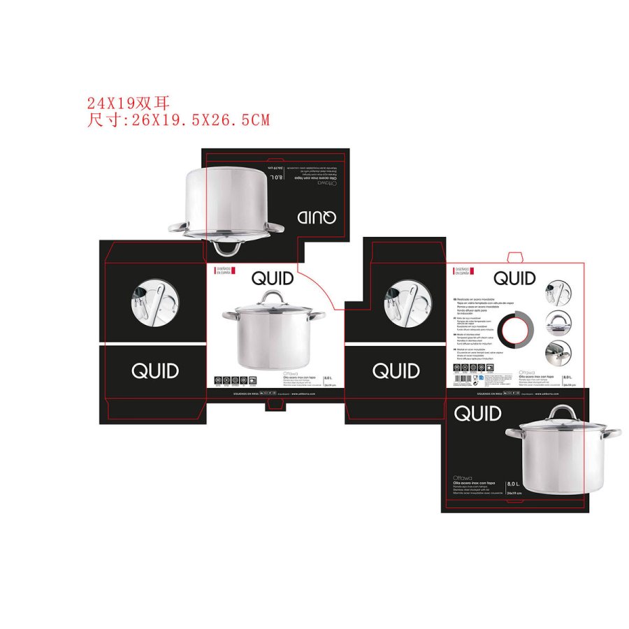 Gryde med lg Quid Ottawa Rustfrit stl (24 cm) #16