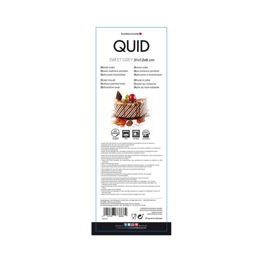Bageform til bagvrk Quid Sweet Grey 31 x 12 x 8 cm #7