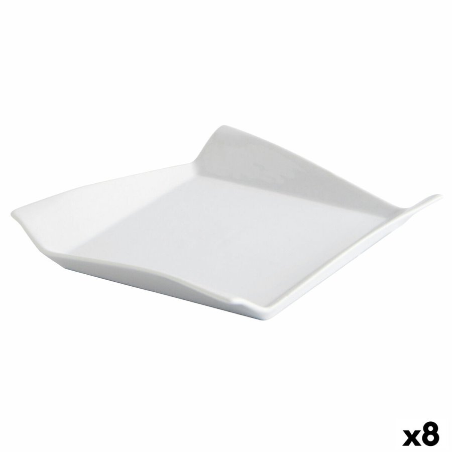 Flad Plade Quid Gastro Fresh Hvid Keramik Sandwich (8 enheder) #1