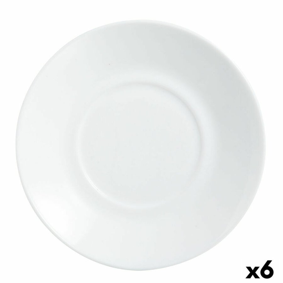 Tallerken Luminarc Apilable Hvid Glas  14 cm (6 enheder) (Pack 6x) #4