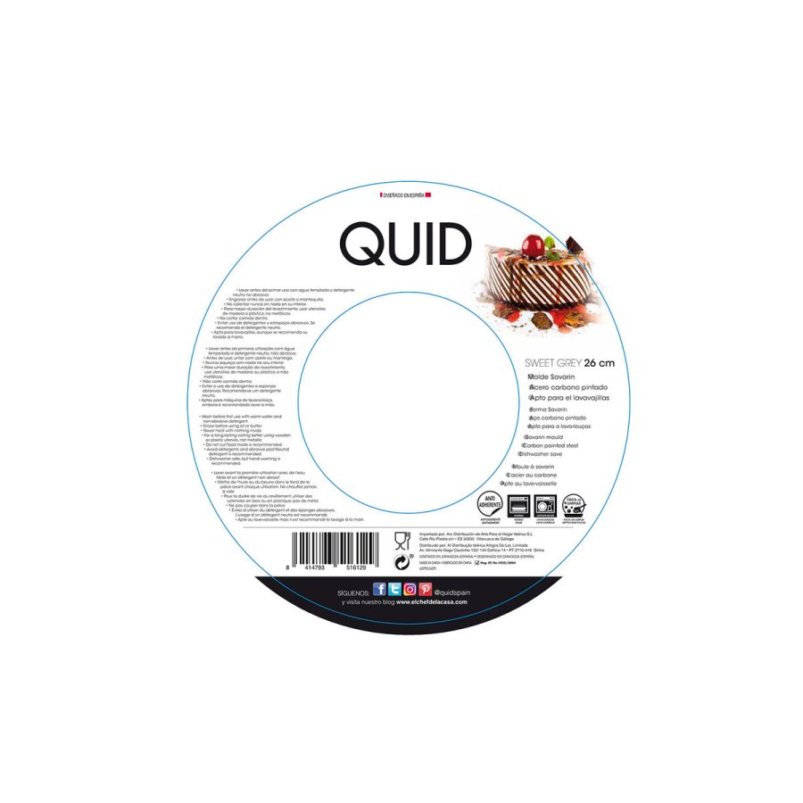 Bageform til bagvrk Quid Sweet Savarin 26 x 8 cm #10