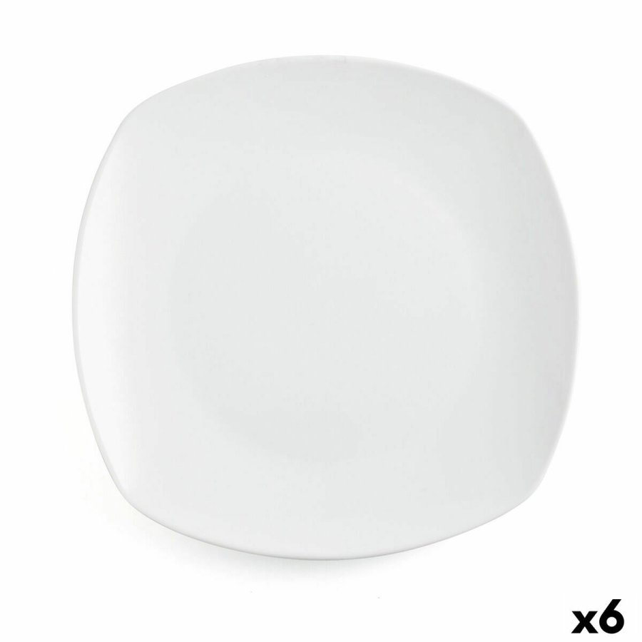 Flad Plade Quid Novo Vinci Hvid Keramik  26,6 cm 26,6 cm (6 enheder) (Pack 6x) #4