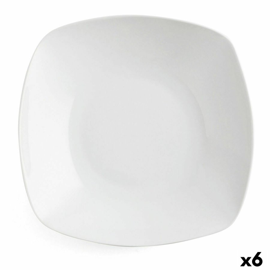 Dyb tallerken Quid Novo Vinci Keramik Hvid (20,5 cm) (Pack 6x) #4