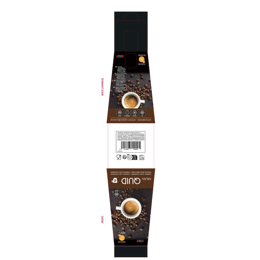 Italiensk Kaffekande Quid Milan Metal 4 Skodelice #16