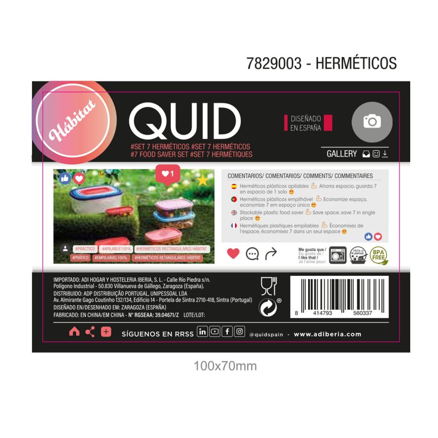 Madkassest Quid Habitat (7 pcs) Plastik #10