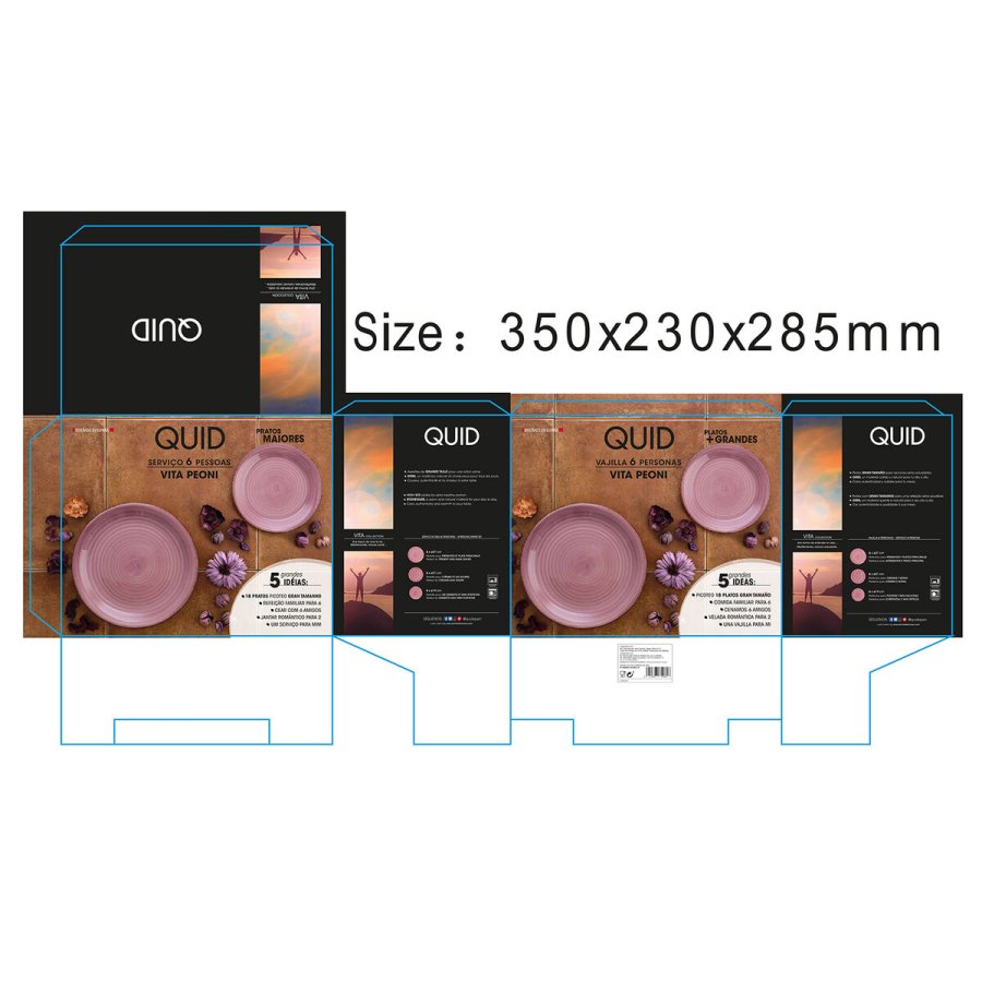 Spisestel Quid Vita Peoni Pink Keramik 18 Dele #4