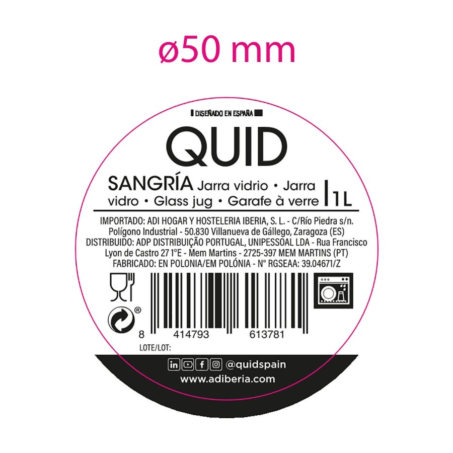 Kande Quid Sangria Gennemsigtig Glas (1L) #7