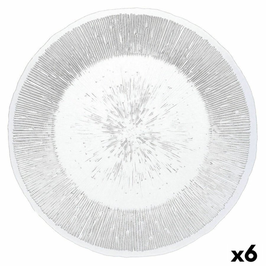 Flad Plade Quid Lonja Gennemsigtig Glas (6 enheder) (Pack 6x) #4