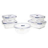 Madkassest Luminarc Pure Box Active (5 pcs) To-farvet Glas 43 x 32 x 18 cm (5 enheder) #1