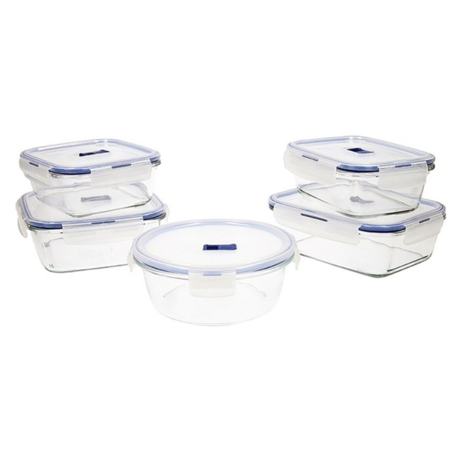 Madkassest Luminarc Pure Box Active (5 pcs) To-farvet Glas 43 x 32 x 18 cm (5 enheder) #1