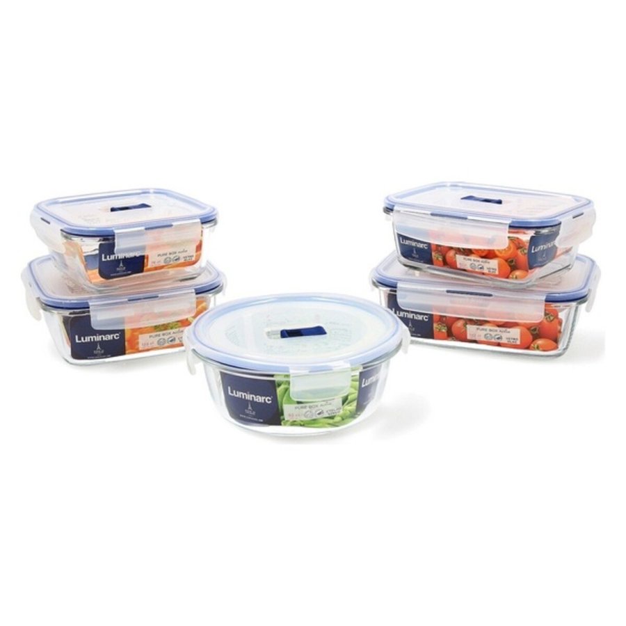 Madkassest Luminarc Pure Box Active (5 pcs) To-farvet Glas 43 x 32 x 18 cm (5 enheder) #4