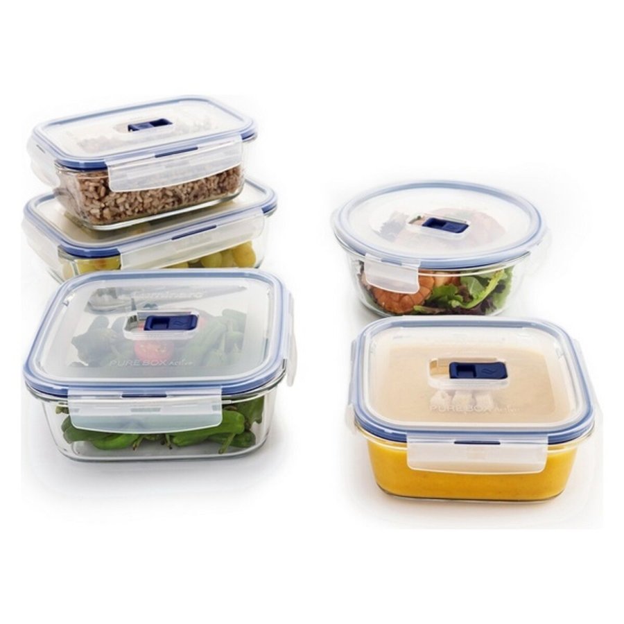 Madkassest Luminarc Pure Box Active (5 pcs) To-farvet Glas 43 x 32 x 18 cm (5 enheder) #7