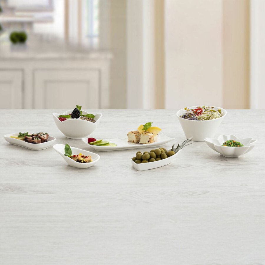 Snack bakke Quid Select Hvid Keramik Blomst (6 enheder) (Pack 6x) #7