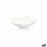 Snack bakke Quid Select Hvid Keramik Blomst (6 enheder) (Pack 6x) #4