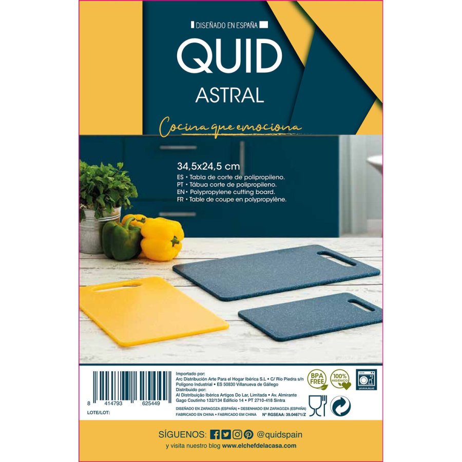 Skrebrt Quid Astral Gul Plastik 31 x 20 x 0,5 cm #13