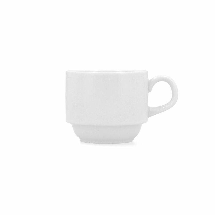 Dele kaffekopst Bidasoa Glacial Hvid Keramik 180 ml Kaffe (6 enheder) #4
