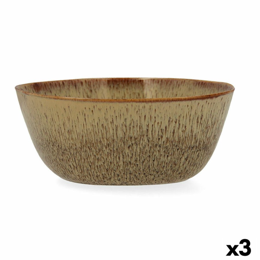 Salatskl Bidasoa Ikonic 20 x 19,5 x 8,5 cm Keramik Brun 3 Dele (Pack 3x) #4