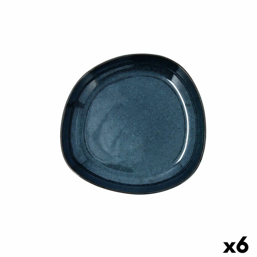 Dyb tallerken Bidasoa Ikonic Keramik Bl (20,5 x 19,5 x 3,3 cm) (Pack 6x) #4