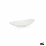 Dyb tallerken Quid Select Oval Hvid Plastik 18 x 10,5 x 3 cm (12 enheder) #1