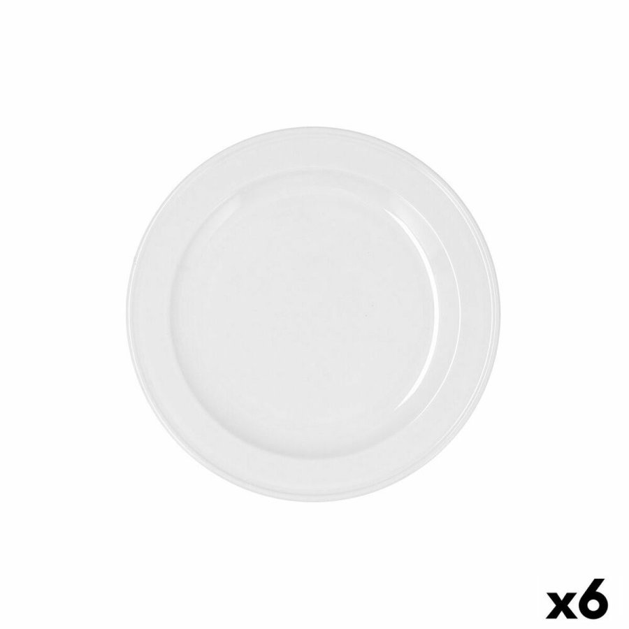 Desserttallerken Bidasoa Glacial Ala Estrch Hvid Keramik 20 cm (6 enheder) (Pack 6x) #1