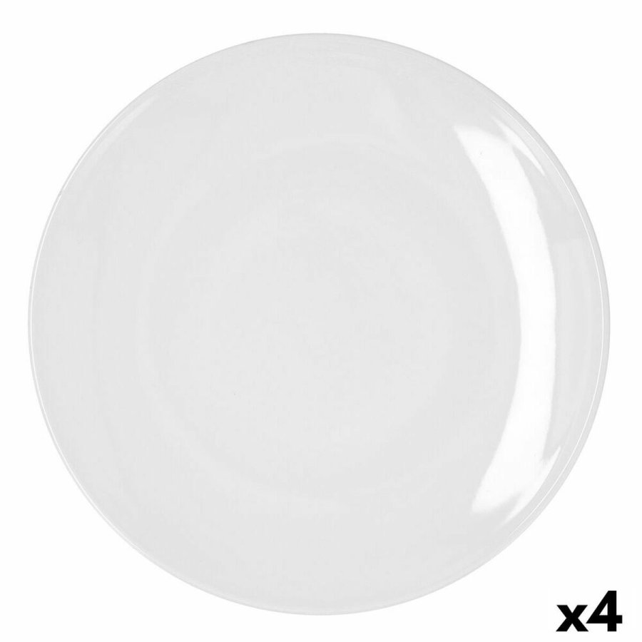 Flad Plade Bidasoa Glacial Coupe Hvid Keramik  30 cm (4 enheder) (Pack 4x) #4