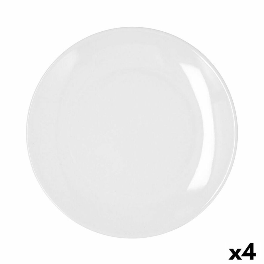 Flad Plade Bidasoa Glacial Coupe Hvid Keramik  27 cm 27 cm (4 enheder) (Pack 4x) #4