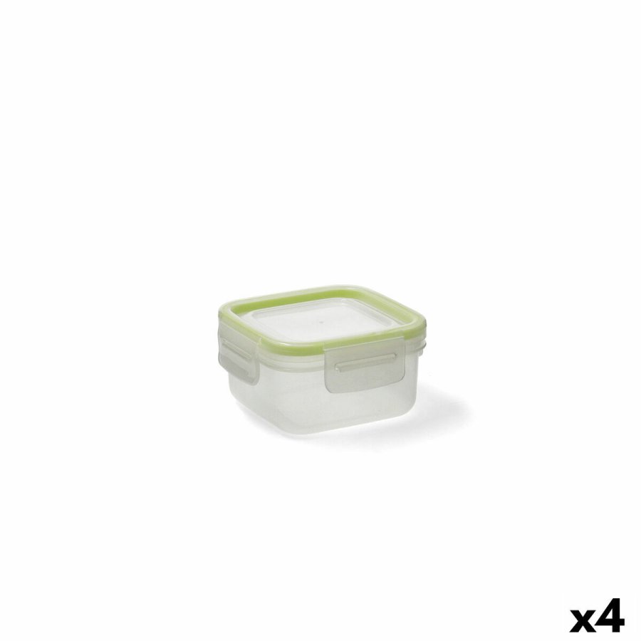 Hermetisk madkasse Quid Greenery 300 ml Gennemsigtig Plastik (Pack 4x) #4