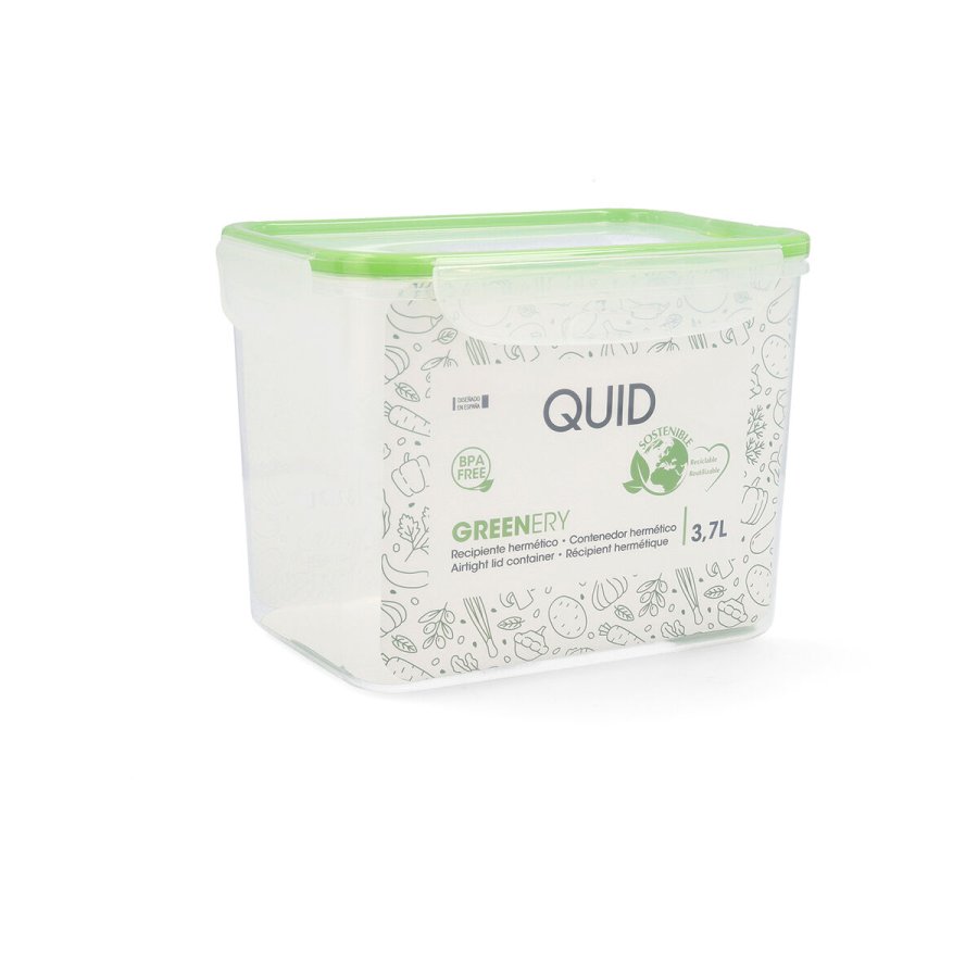 Hermetisk madkasse Quid Greenery Gennemsigtig Plastik (3,7 L) (Pack 4x) #10