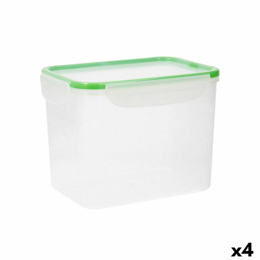 Hermetisk madkasse Quid Greenery Gennemsigtig Plastik (3,7 L) (Pack 4x) #4