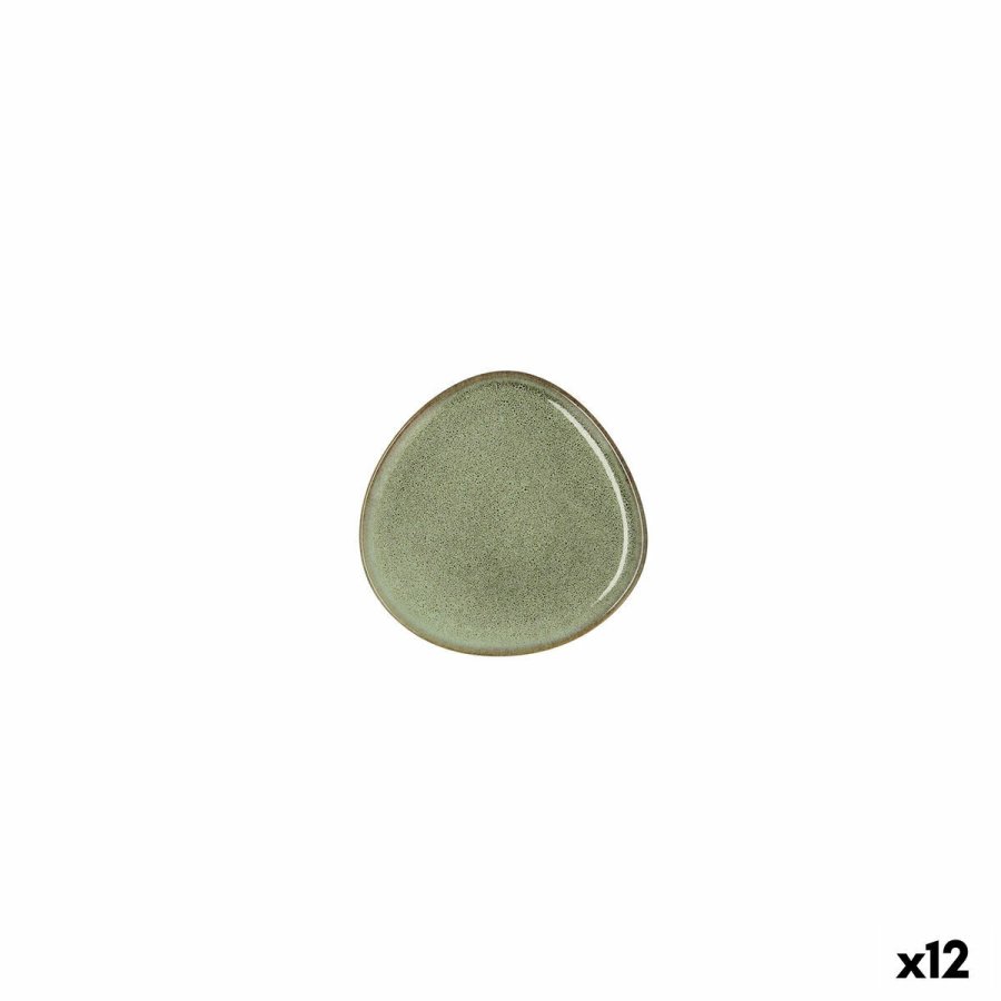 Flad Plade Bidasoa Ikonic Grn Keramik 11 x 11 cm (12 enheder) (Pack 12x) #4