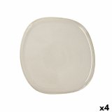 Flad Plade Bidasoa Ikonic Hvid Keramik 26,5 x 25,7 x 1,5 cm (4 enheder) (Pack 4x) #4