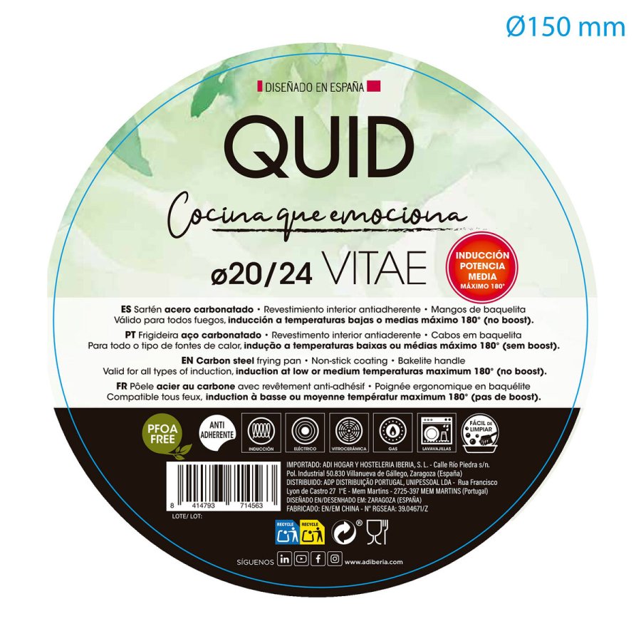 St med Stegepander Quid Vitae Kulstofstl Sort (2 Dele) #4
